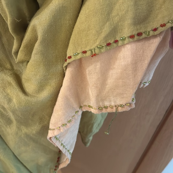 Salabianca Women’s Sleeveless Striped Sequin Artsy Dress Green Yellow Size 2 - Picture 7 of 13